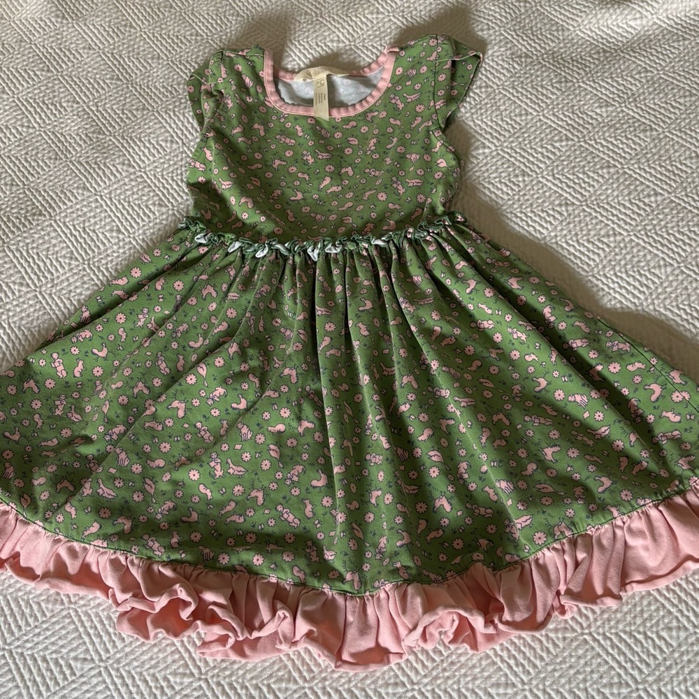 Matilda Jane Green and Pink Floral Kids Dress